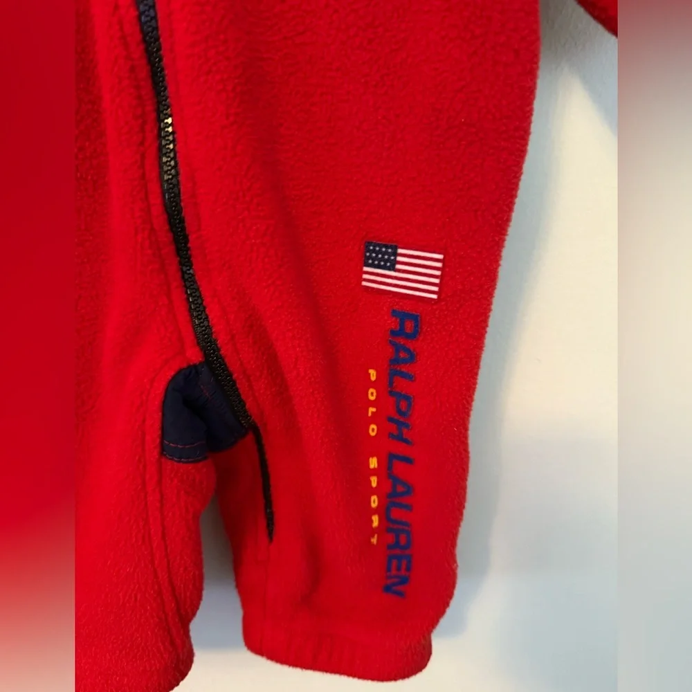 Ralph Lauren Fleece Red Kids One Piece